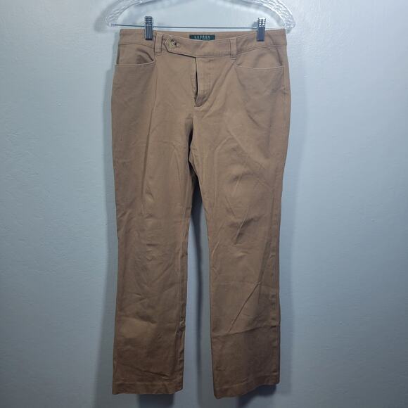 Lauren Ralph Lauren Denim - Lauren Ralph Lauren Adelle Women's Tan Straight Leg Jeans Size 6  102925-1235